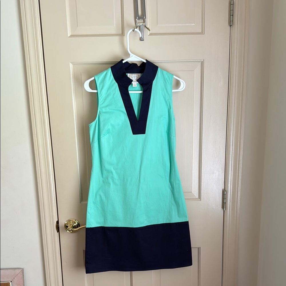 Sail to Sable Green and Blue Sheath Mini Dress